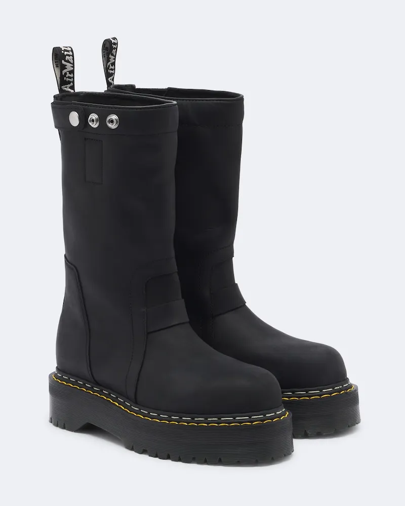 Rick Owens X Dr. Martens DRKSHDW Plateaustiefel Quad Schwarz