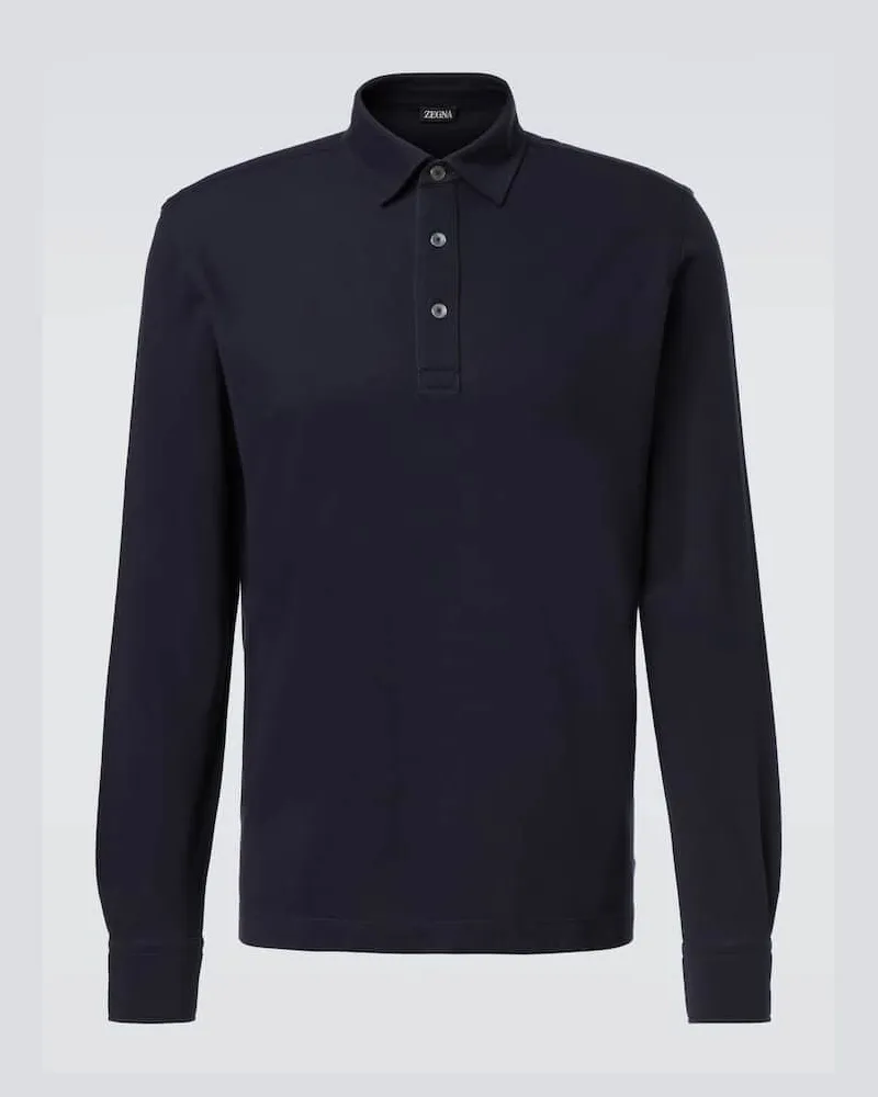 Ermenegildo Zegna Polopullover aus Baumwoll-Piqué Blau