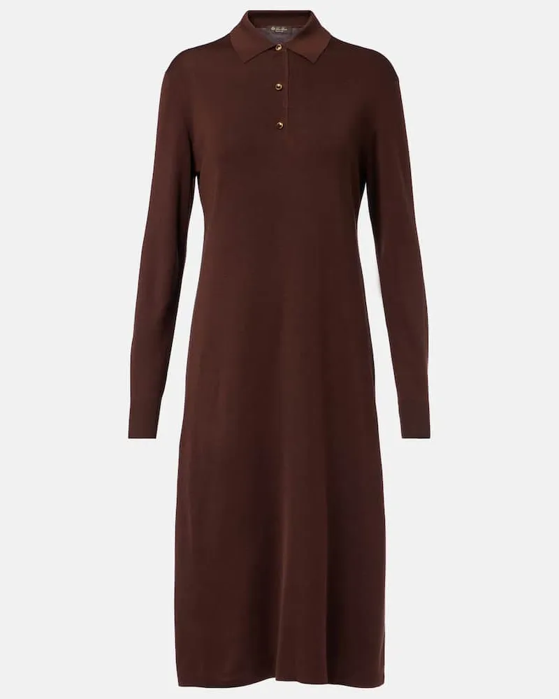 Loro Piana Polokleid Lyskamm aus Seide Braun