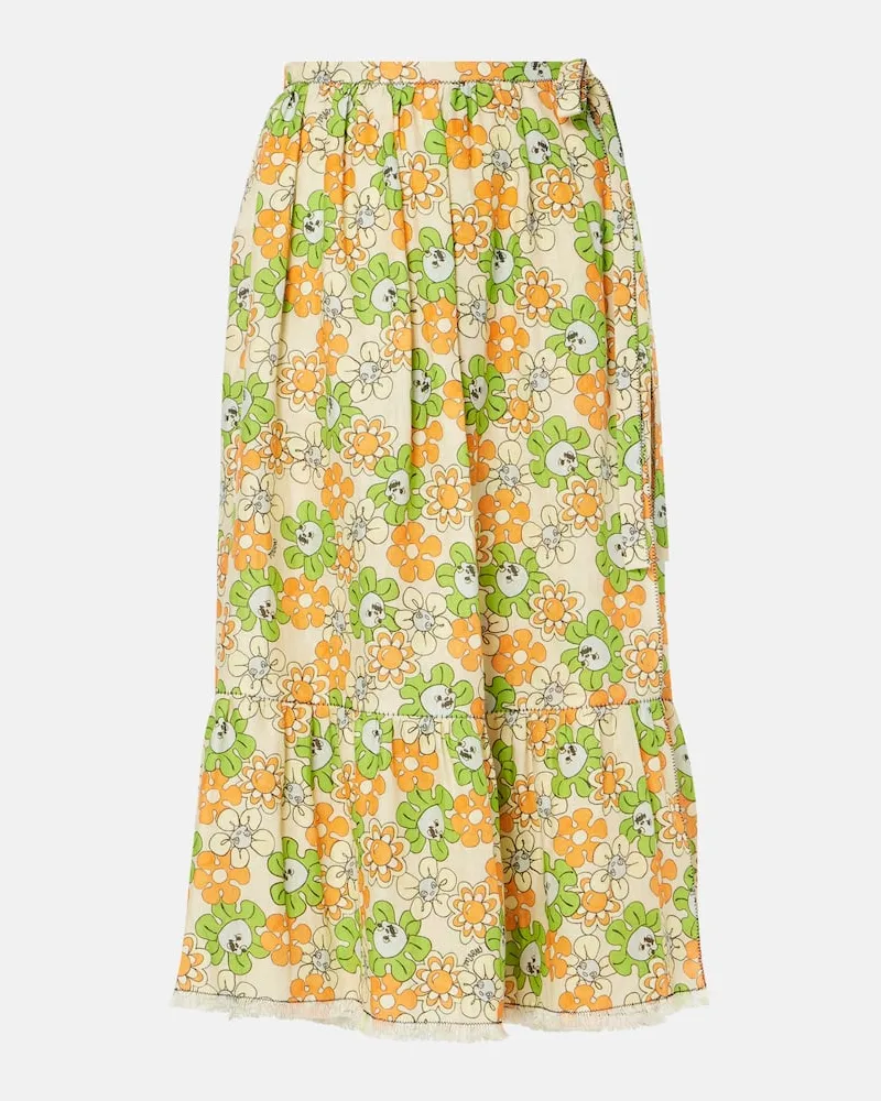 Marni Midirock aus Leinen Multicolor