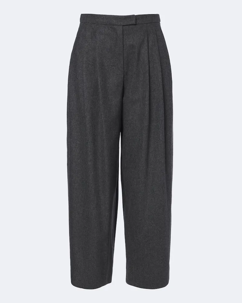 Max Mara Weite Hose aus Wolle Grau