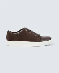 Lanvin Sneakers DBB1 aus Veloursleder mit Leder Braun