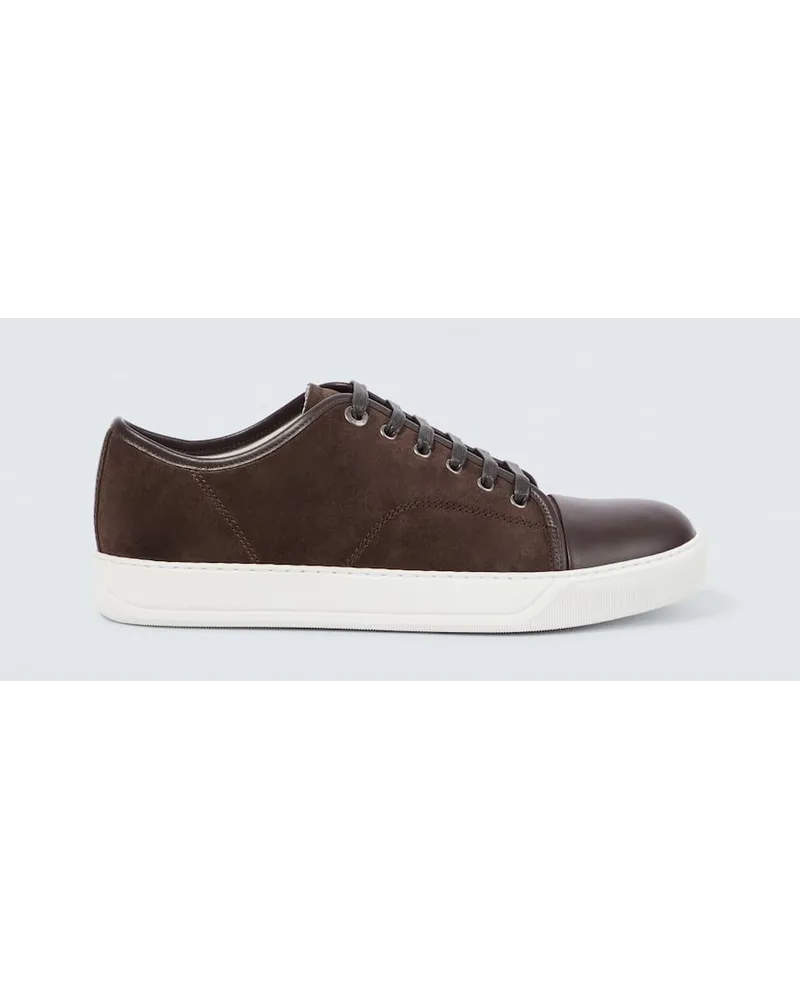 Lanvin Sneakers DBB1 aus Veloursleder mit Leder Braun