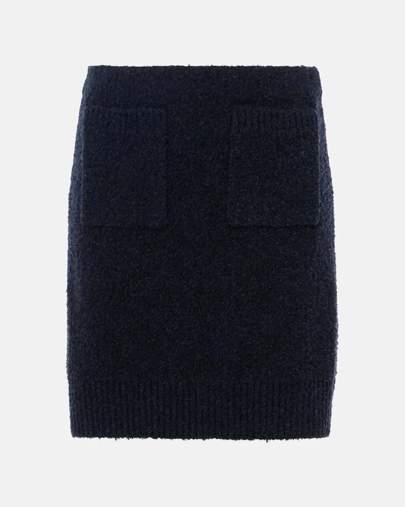 Bottega Veneta Midirock aus Bouclé Blau