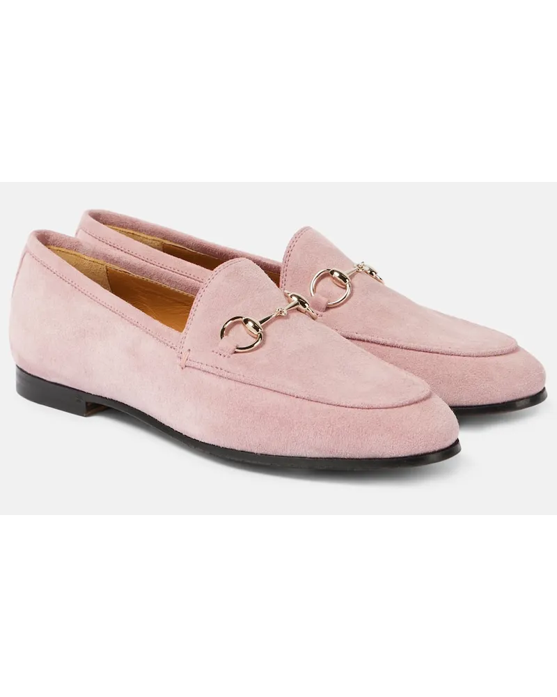 Gucci Loafers  Jordaan Horsebit aus Veloursleder Pink