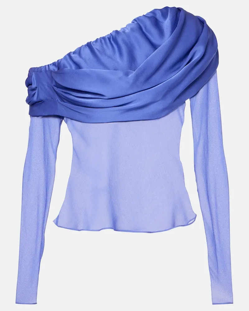 Christopher Esber Top aus Seide Blau