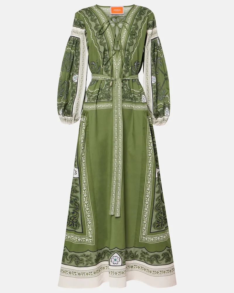 La DoubleJ Maxikleid Viviana aus Baumwolle Grã¼n