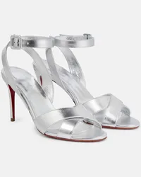 Christian Louboutin Sandalen Mariza 85 aus Metallic-Leder Silber