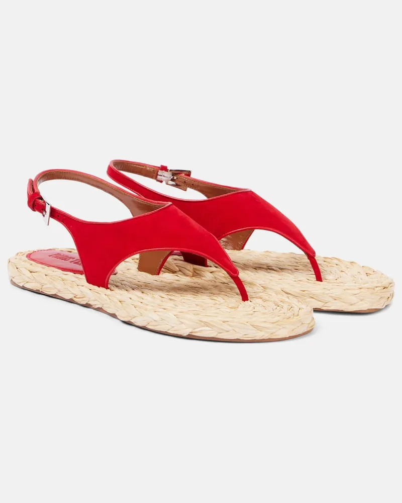 Paris Texas Sandalen Amalfi aus Veloursleder Rot