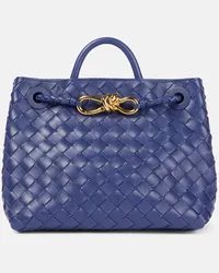 Bottega Veneta Tote Andiamo Small aus Leder Blau