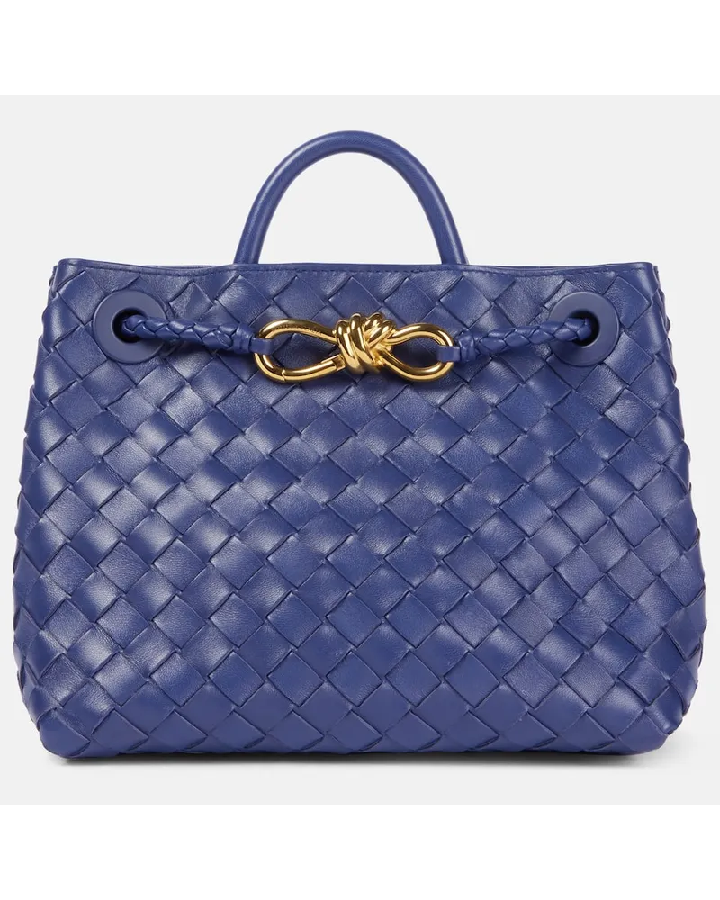 Bottega Veneta Tote Andiamo Small aus Leder Blau