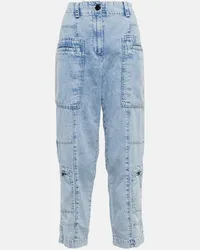 Proenza Schouler High-Rise Cargo-Jeans Chambray Blau