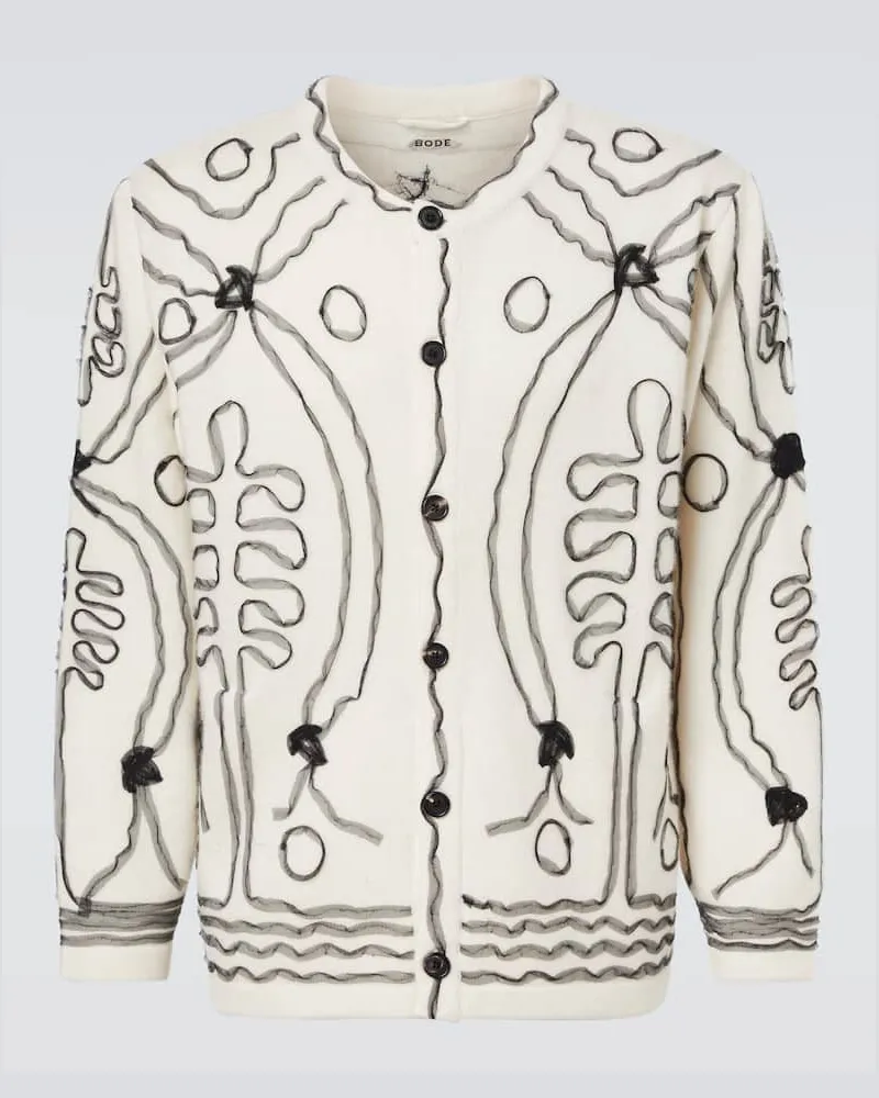 BODE Cardigan Winter Garden aus Kaschmir Weiß