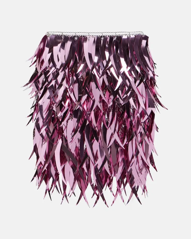Paco Rabanne Verzierter Minirock Pink