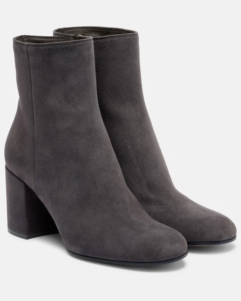 Gianvito Rossi Ankle Boots Joelle 70 aus Veloursleder Grau