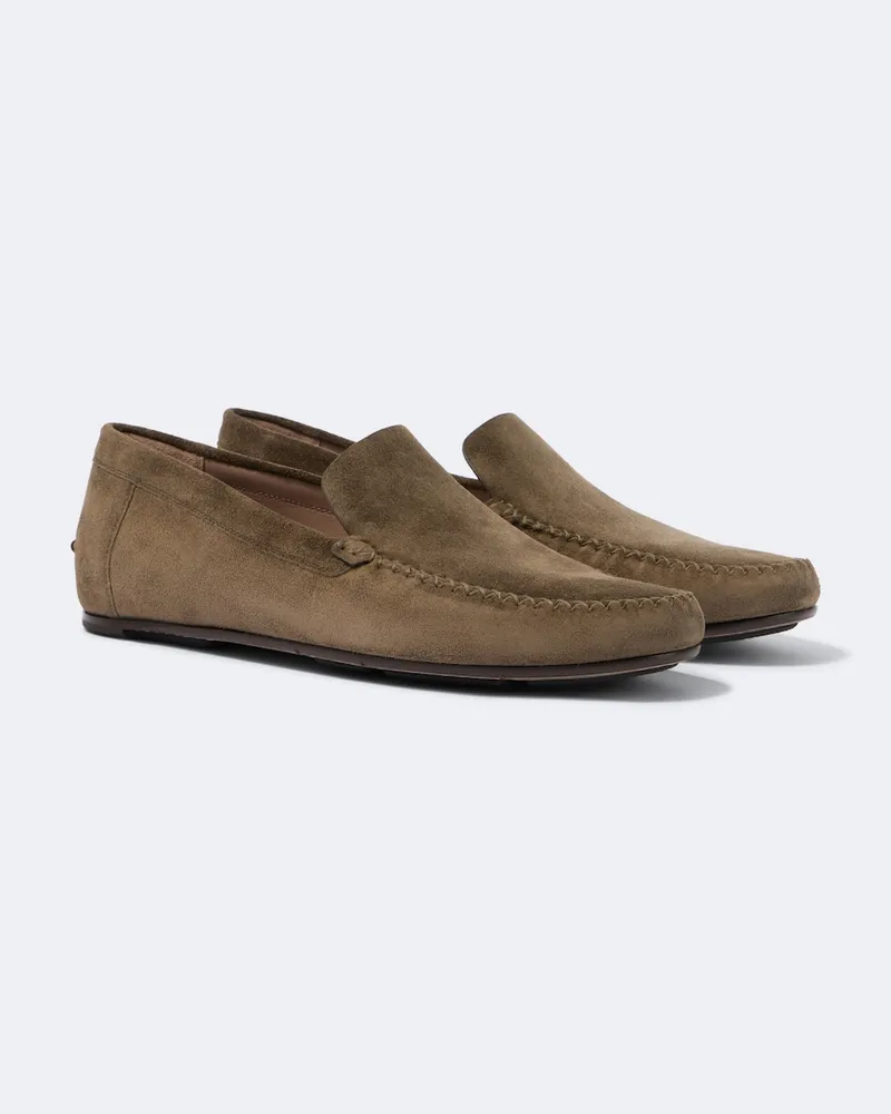 Manolo Blahnik Loafers Alder aus Veloursleder Grün