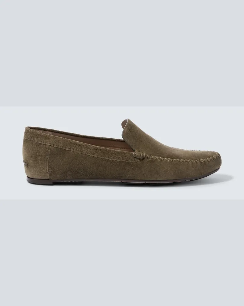 Manolo Blahnik Loafers Alder aus Veloursleder Grün