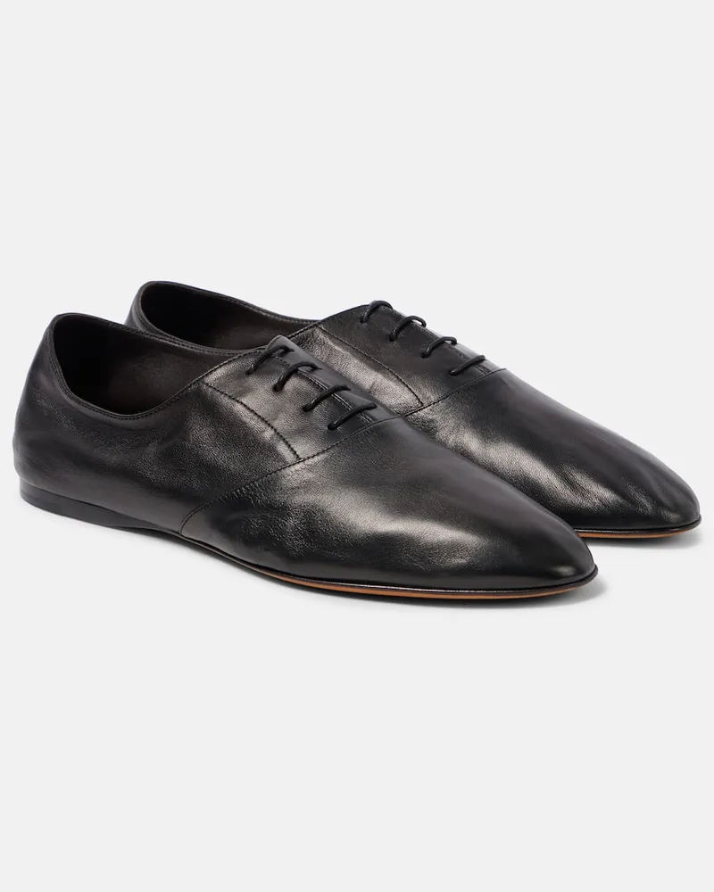 The Row Schnürschuhe Awar Lace Up aus Leder Schwarz