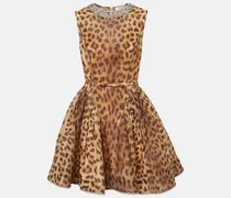 Minikleid Crush Panelled aus Leinen und Seide