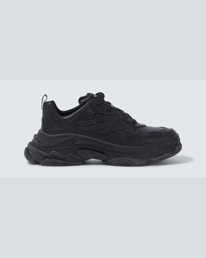 Balenciaga Sneakers Triple S Sporty aus Leder Schwarz