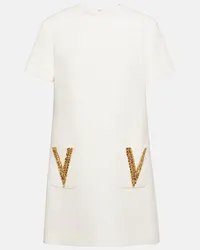 Valentino Garavani Verziertes Minikleid aus Crepe Couture Weiss