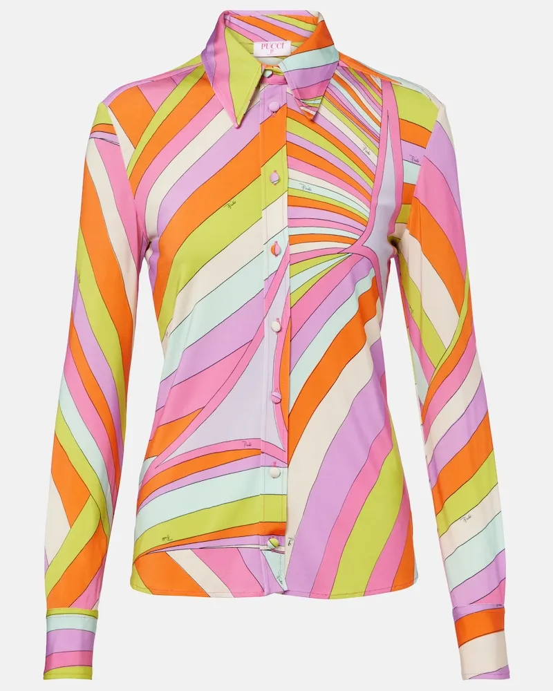 Emilio Pucci Hemd Iride aus Satin-Jersey Multicolor