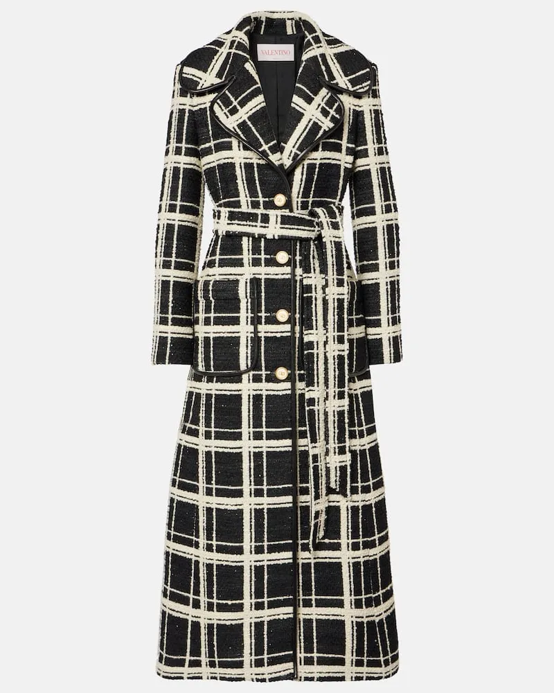 Valentino Garavani Mantel Mossi aus Tweed Schwarz