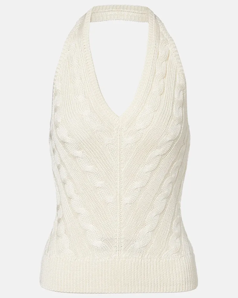 Ralph Lauren Top aus Seide Weiß