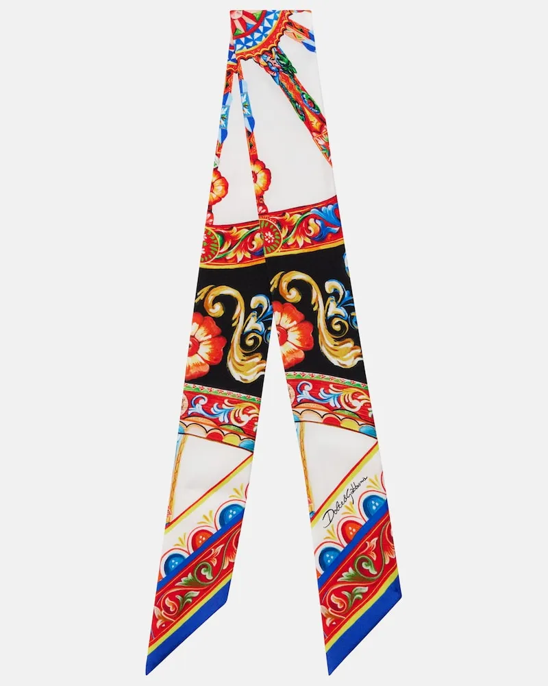 Dolce & Gabbana Tuch Carretto aus Seiden-Twill Multicolor
