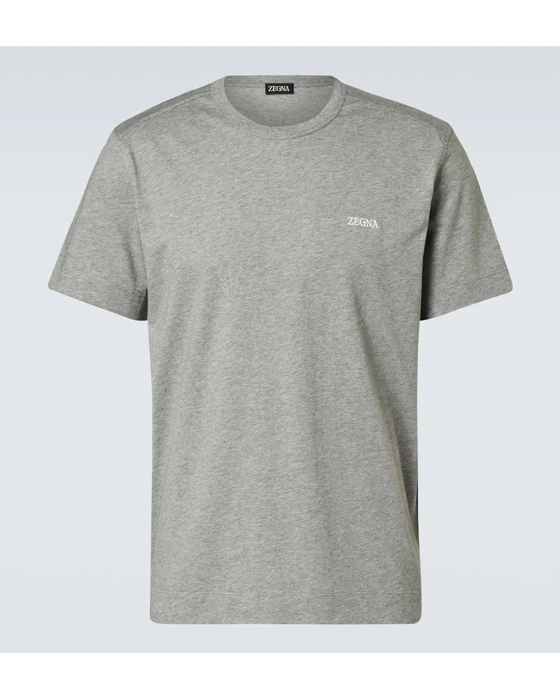 Ermenegildo Zegna T-Shirt aus Baumwoll-Jersey Grau