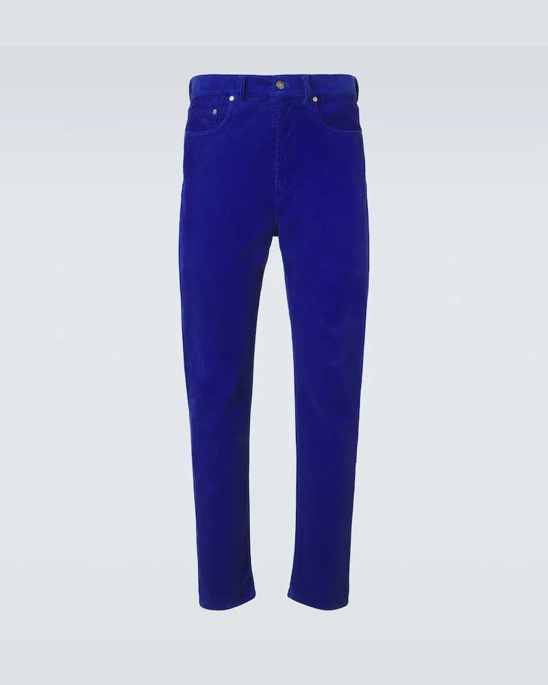 Versace Hose aus Baumwoll-Cord Blau
