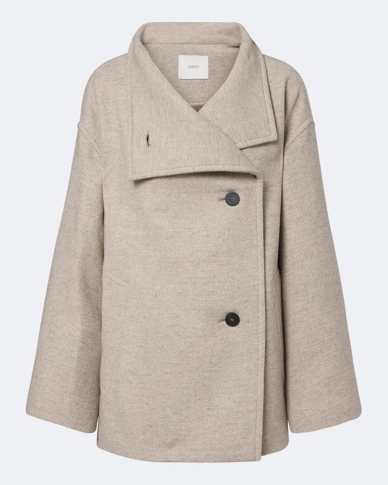 Joseph Peacoat Isaia aus einem Wollgemisch Beige