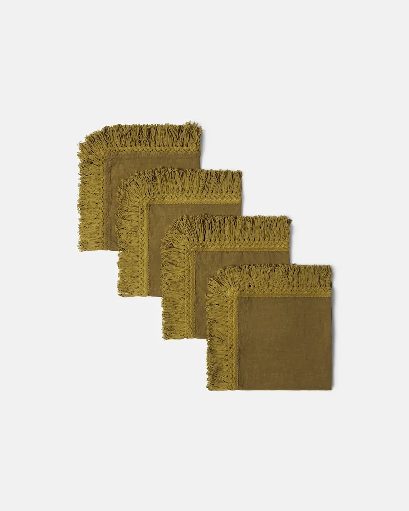 Once Milano Set aus vier Servietten Grün