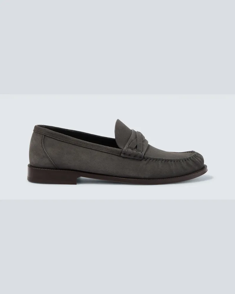 Brunello Cucinelli Loafers aus Veloursleder Grau