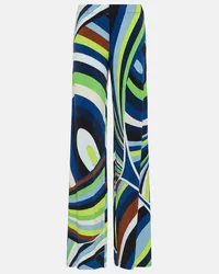 Emilio Pucci Gerade High-Rise-Hose Iride aus Jersey Multicolor