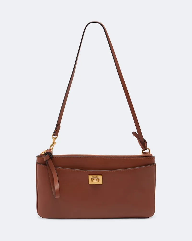 Balenciaga Handytasche Rodeo aus Leder Braun