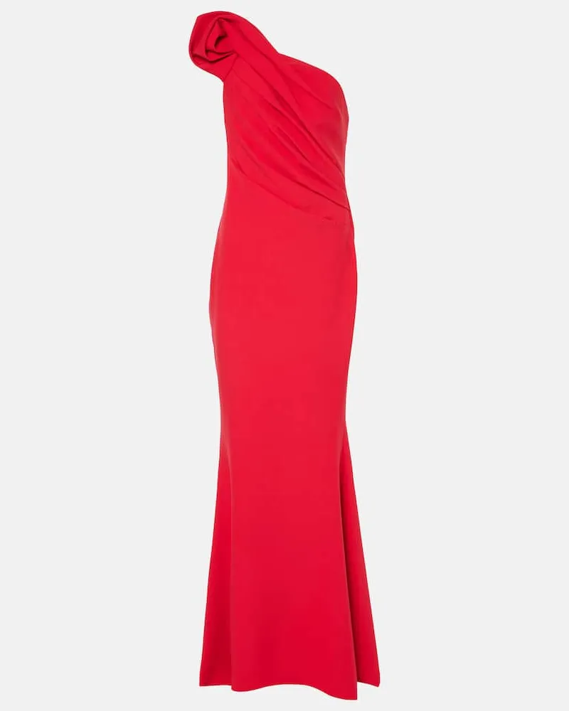 Safiyaa One-Shoulder-Robe Tanna aus Crêpe Rot