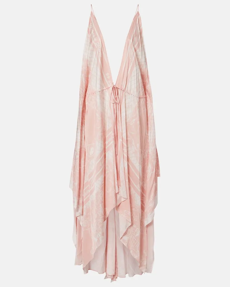Balmain Bedrucktes Maxikleid Rosa