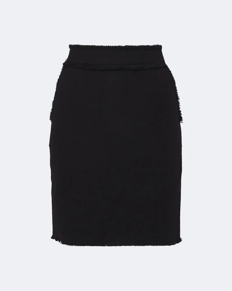Max Mara Minirock aus Schurwoll-Jersey Schwarz
