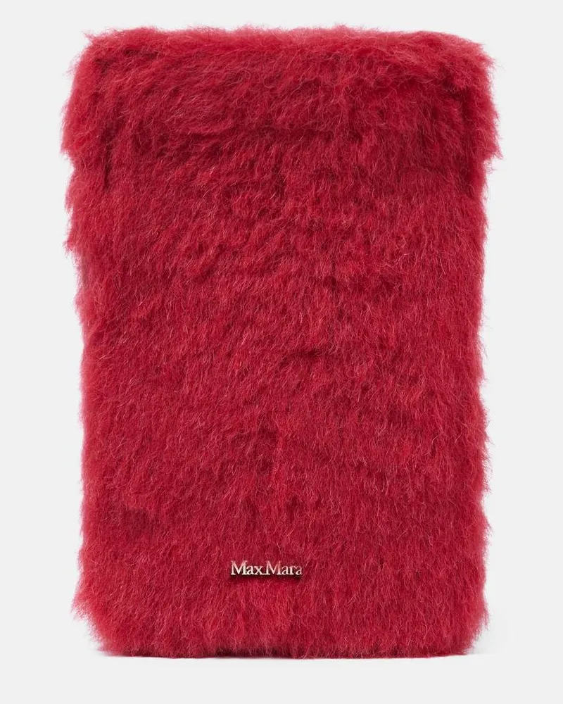 Max Mara Smartphone-Etui Crossy aus Teddyfleece Rot