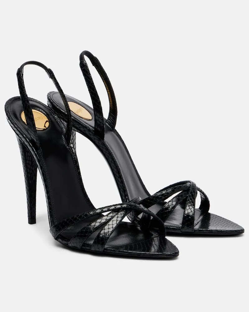 Saint Laurent Slingback-Sandalen Kate 110 aus Leder Schwarz