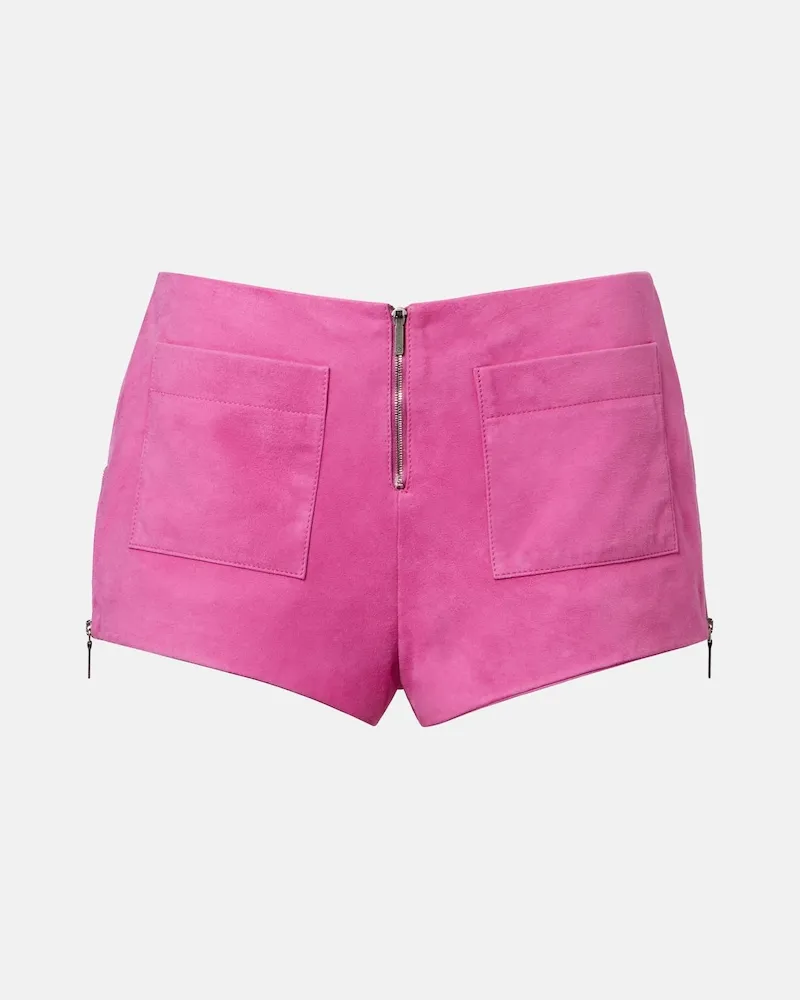 Loewe Paula's Ibiza Shorts aus Veloursleder Rosa