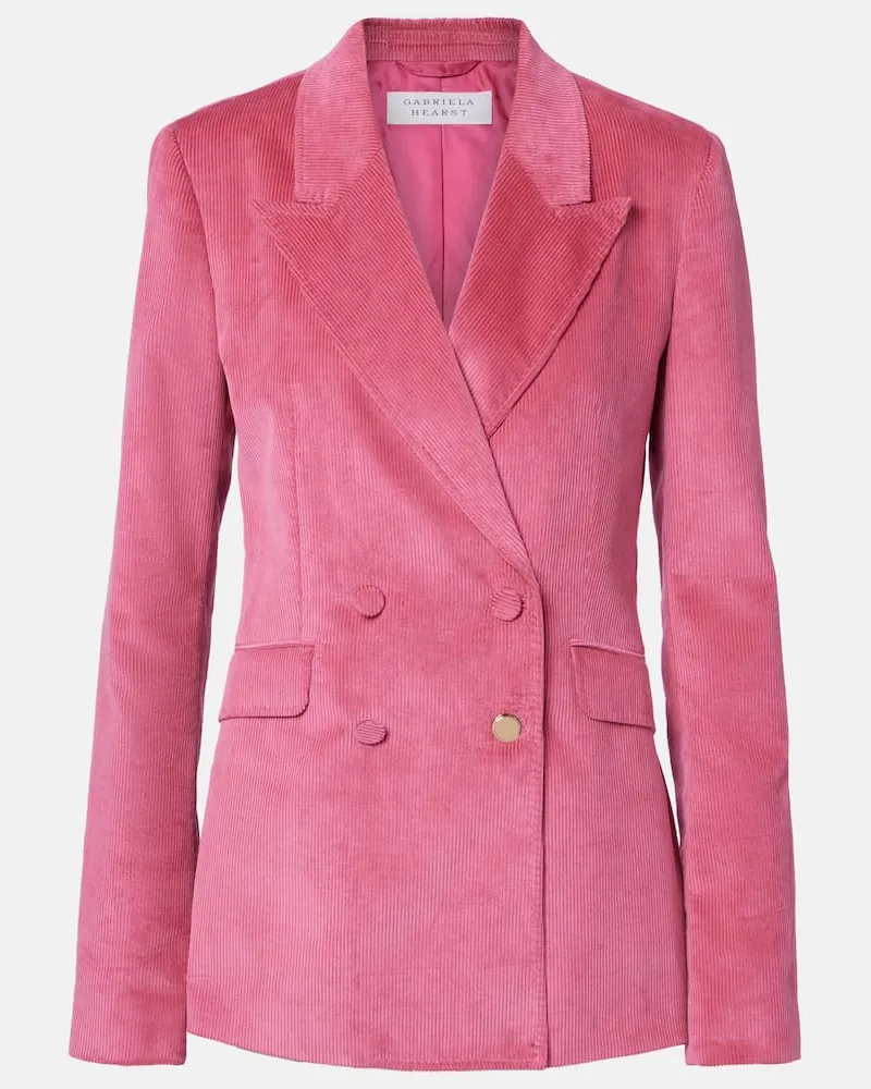 Gabriela Hearst Blazer Angela aus Baumwoll-Cord Pink