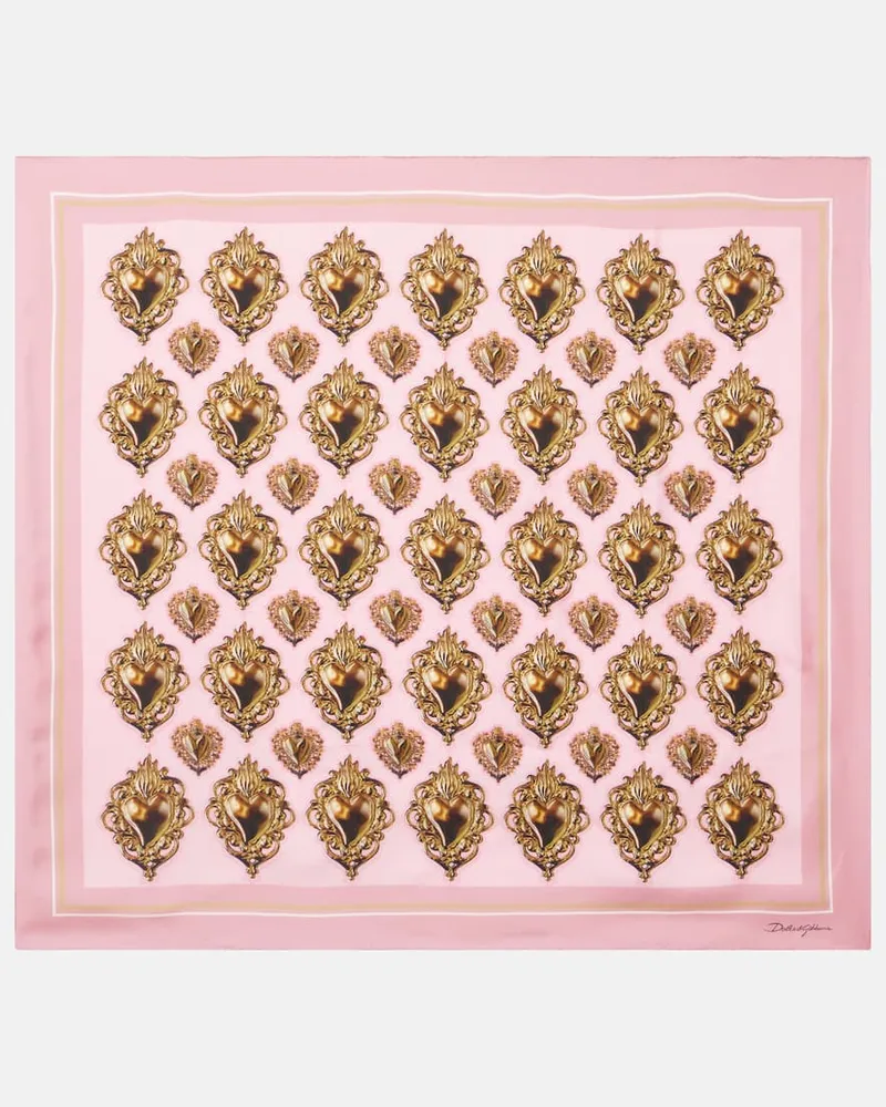 Dolce & Gabbana Bedrucktes Tuch aus Seide Rosa