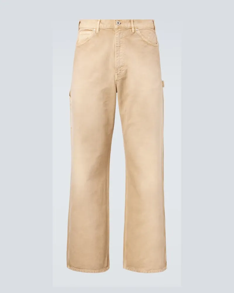 AURALEE Weite Hose aus Baumwolle Beige