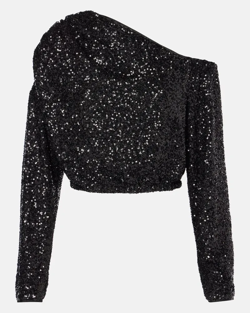 Diane von Furstenberg Top Belle mit Pailletten Schwarz