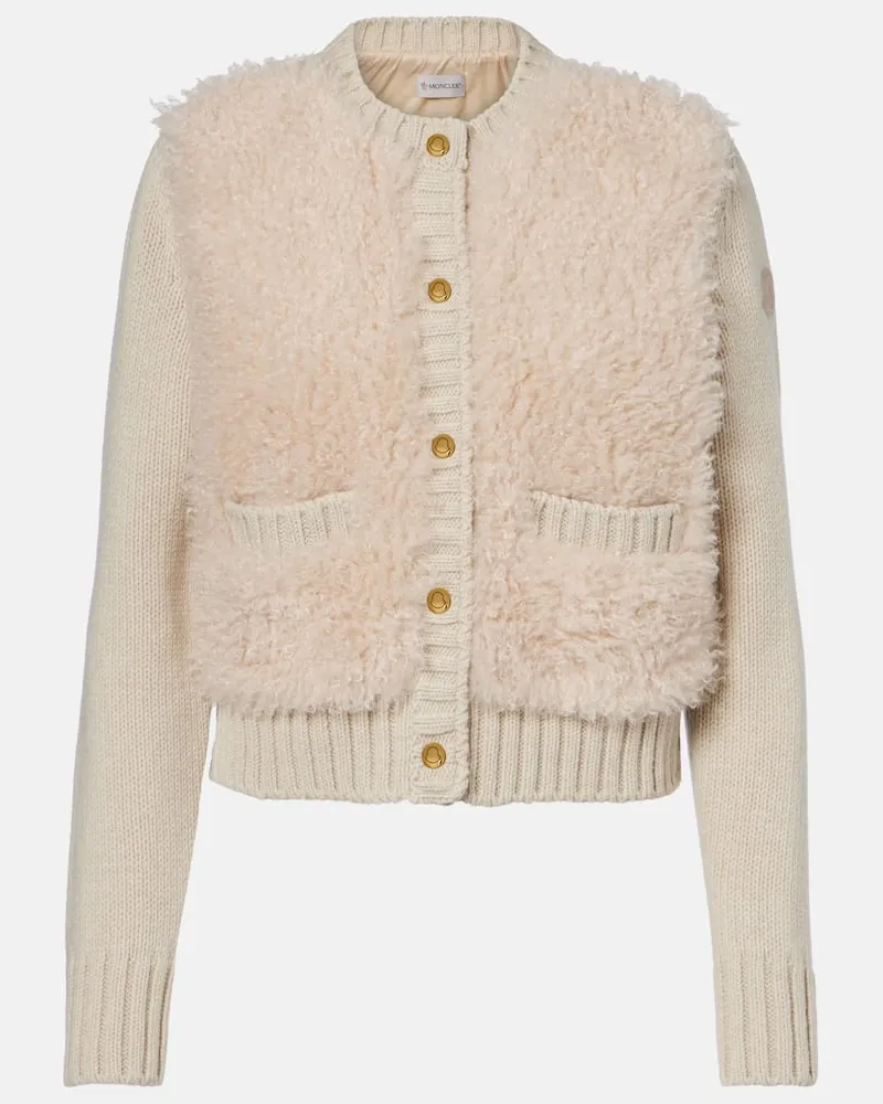 Moncler Daunenjacke mit Schurwolle Beige