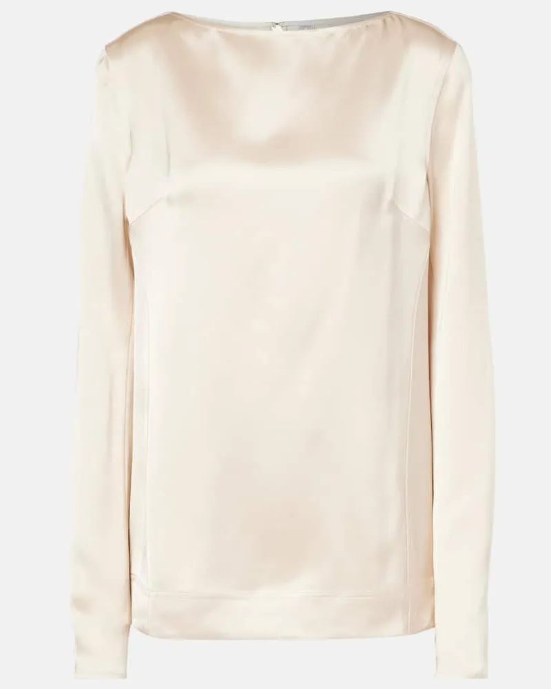 Totême Top aus Satin Beige