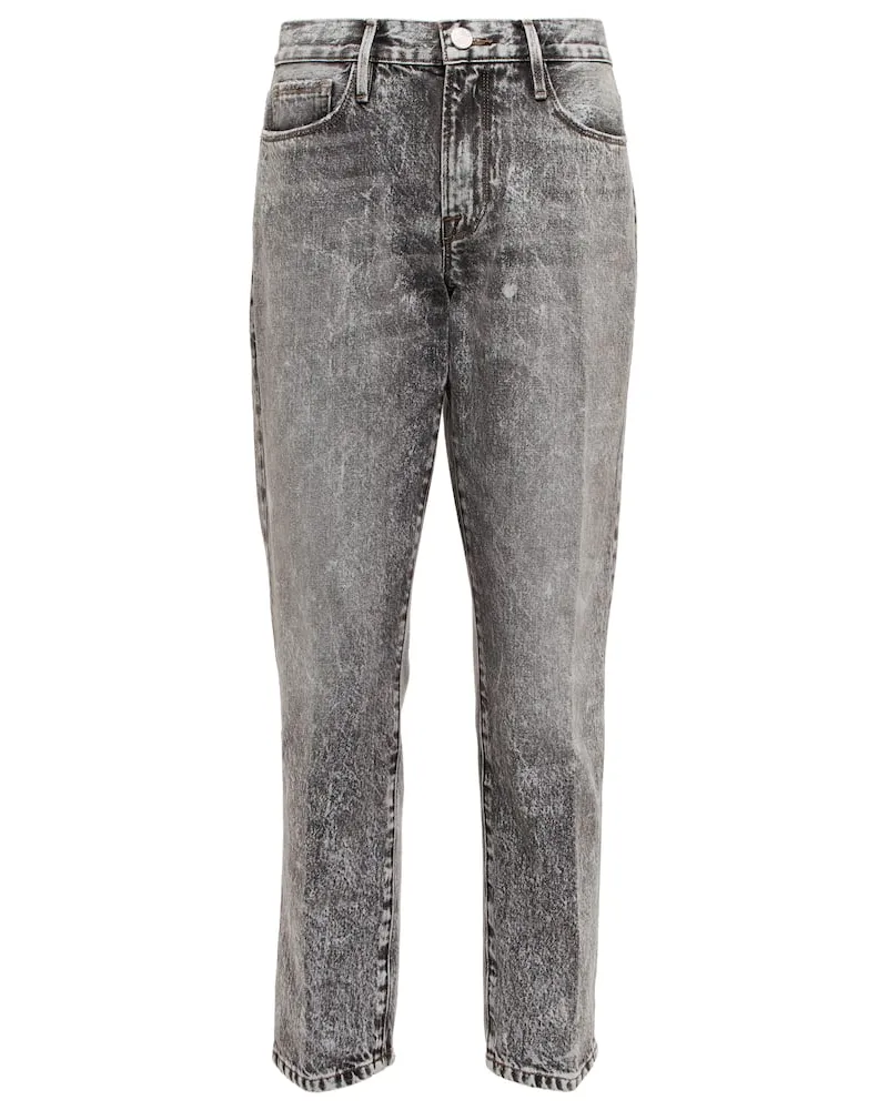 Frame Denim Mid-Rise Straight Jeans Le Nouveau Grau