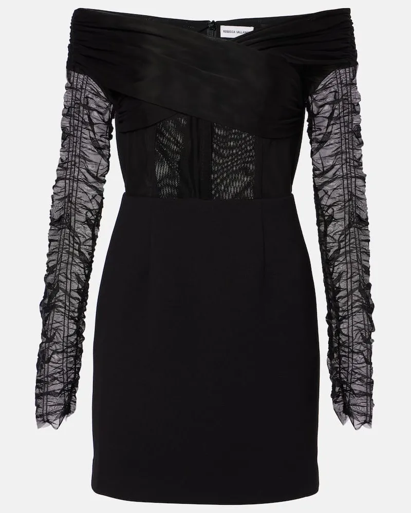 Rebecca Vallance Minikleid Astra aus Crêpe und Mesh Schwarz